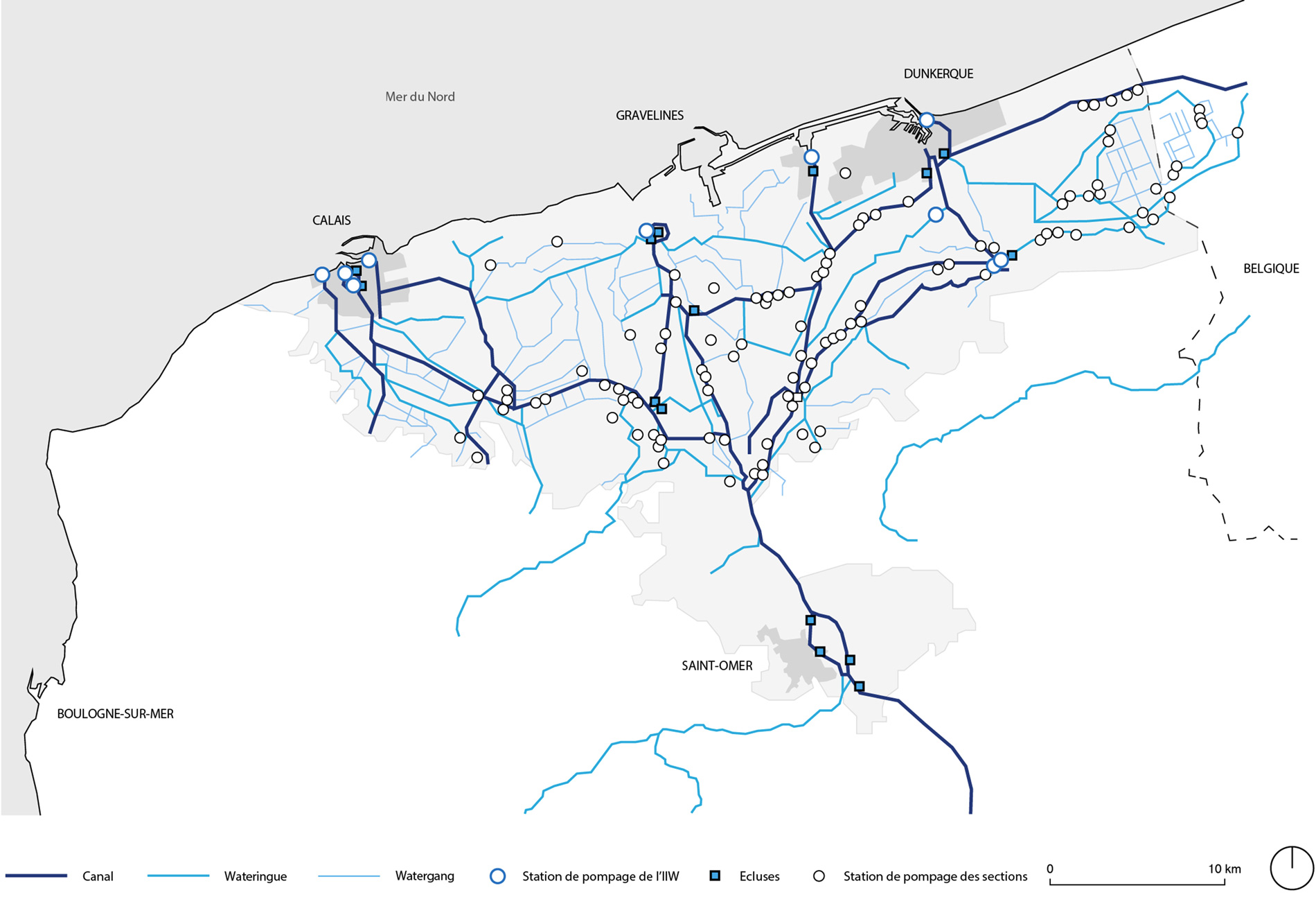 cartographie territoire wateringues dunkerque