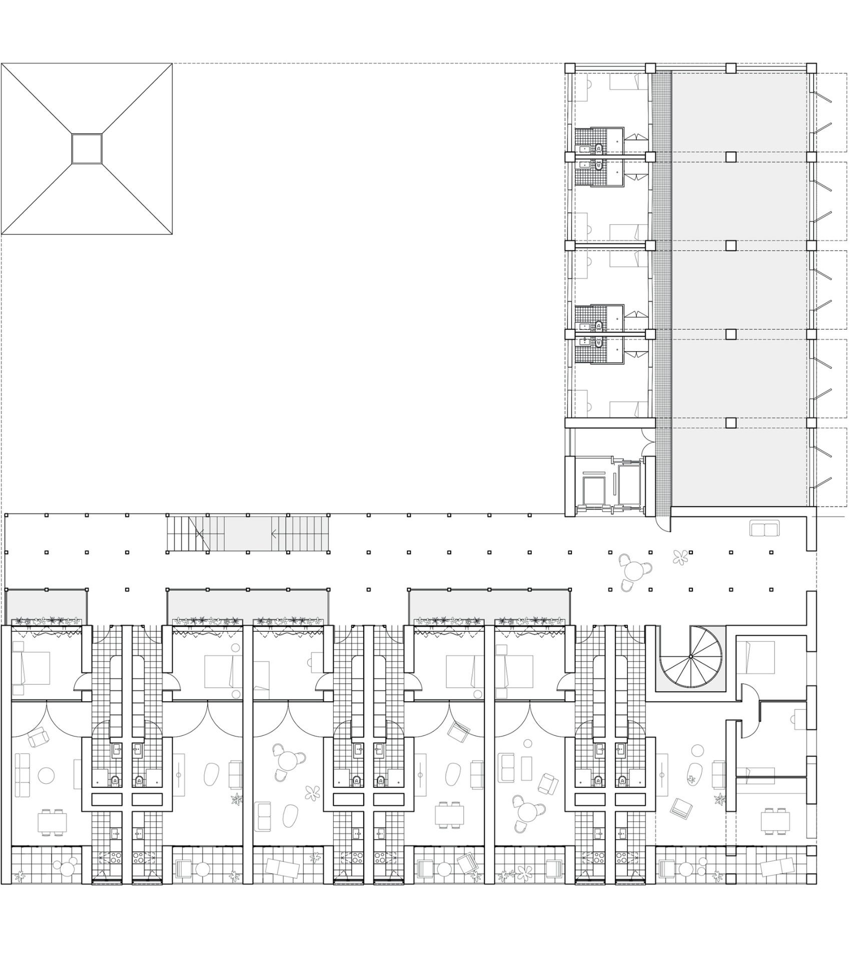 Plan étage courant du projet logement entre Coudekerque Branche et Téteghem