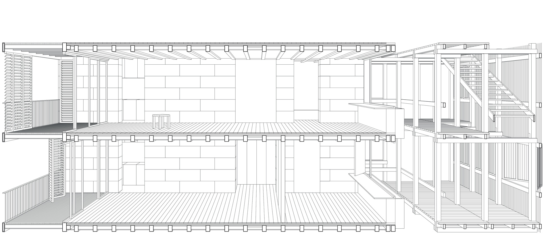 coupe perspective du projet logement entre Coudekerque Branche et Téteghem