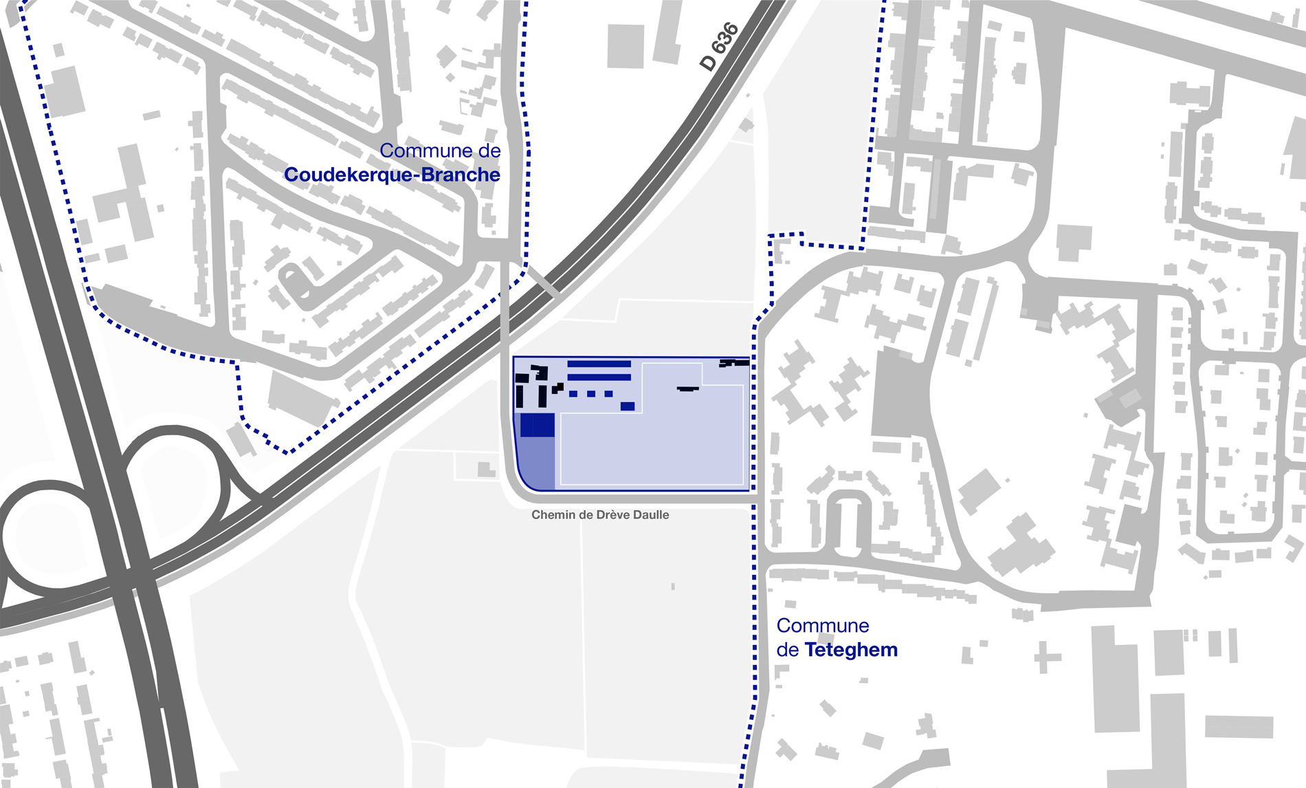 Schema de projet d'une ferme urbaine entre Coudekerque Branche et Téteghem