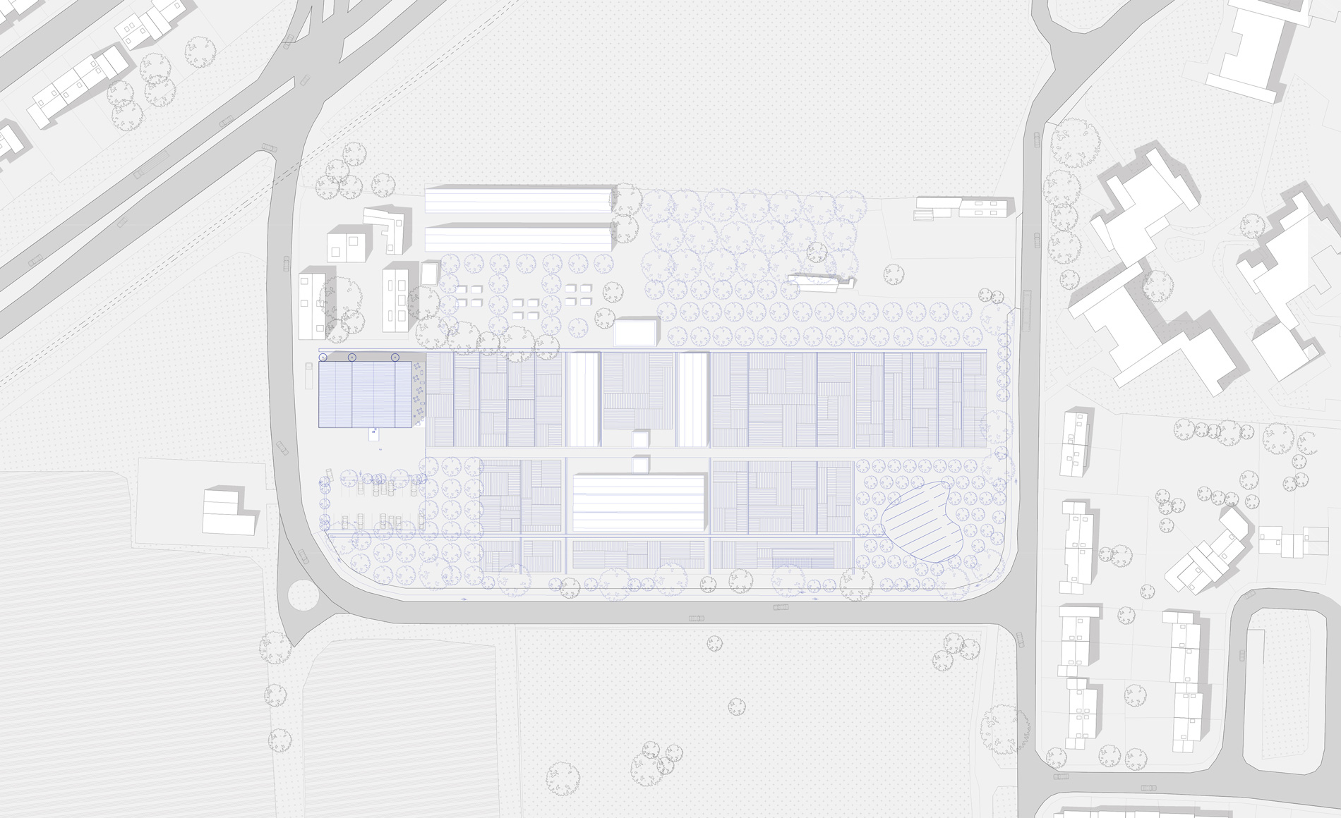 Plan masse projet d'une ferme urbaine entre Coudekerque Branche et Téteghem