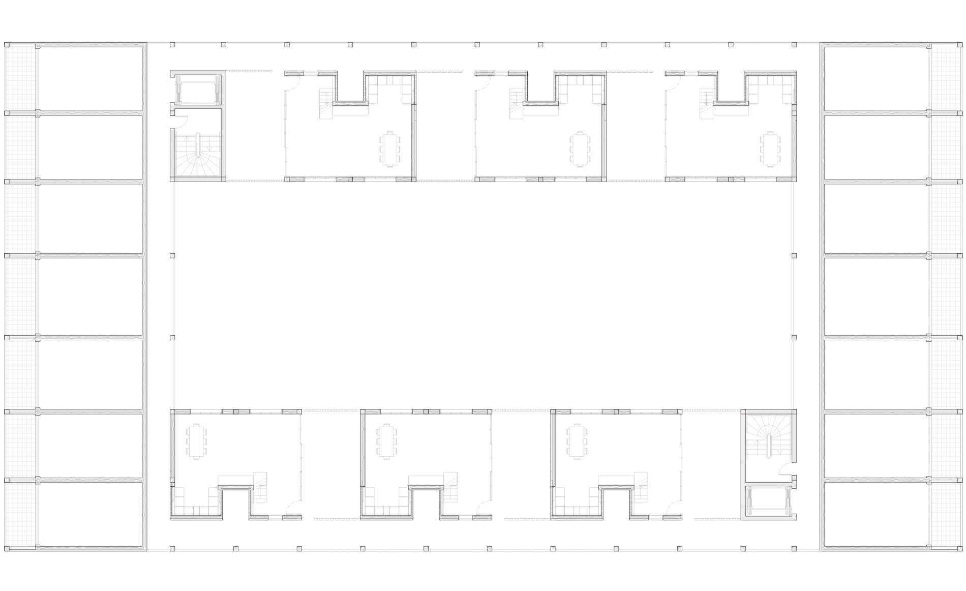 Plan étage courant d'un projet de logements à Dunkerque